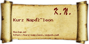Kurz Napóleon névjegykártya